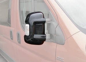 mirror covers, Fiat Ducato (2006 - ..), black, short arm - (set)