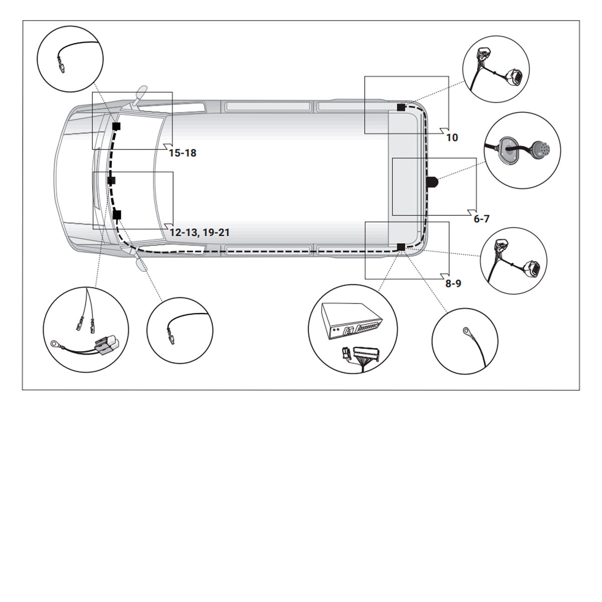 Connection set, Ducato, series 8/9, closed van/bus camper