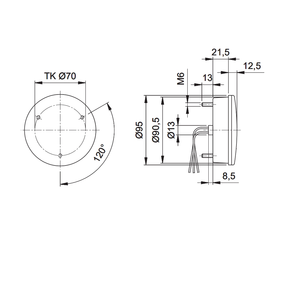 rear light/brake light/direction indicator, LED, type 726