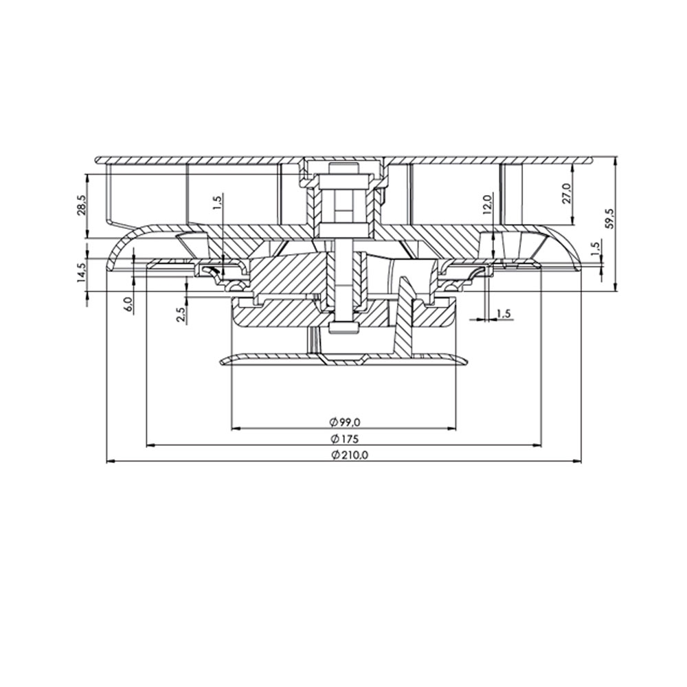 Dachventilator, mechanisch, Turbo mini, Aufputz, weiß