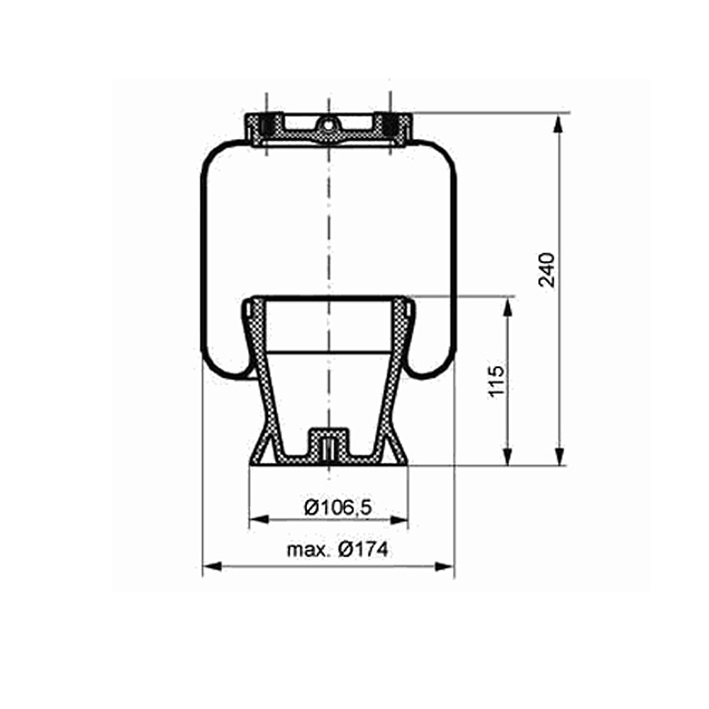 luchtbalg, sleeve, SZ 135-19, zonder bump, 6mm