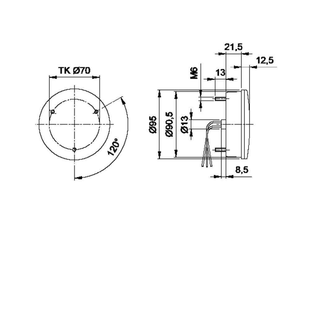 richtingaanwijzer, LED, Ø 95mm, type 726