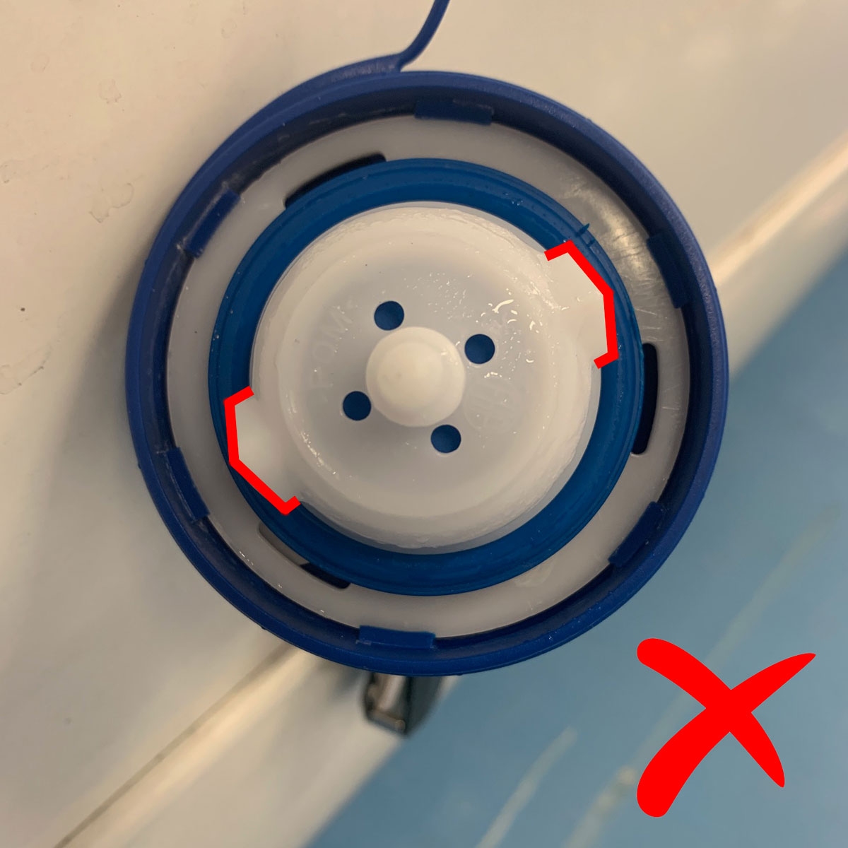 fuel cap, white, without lock