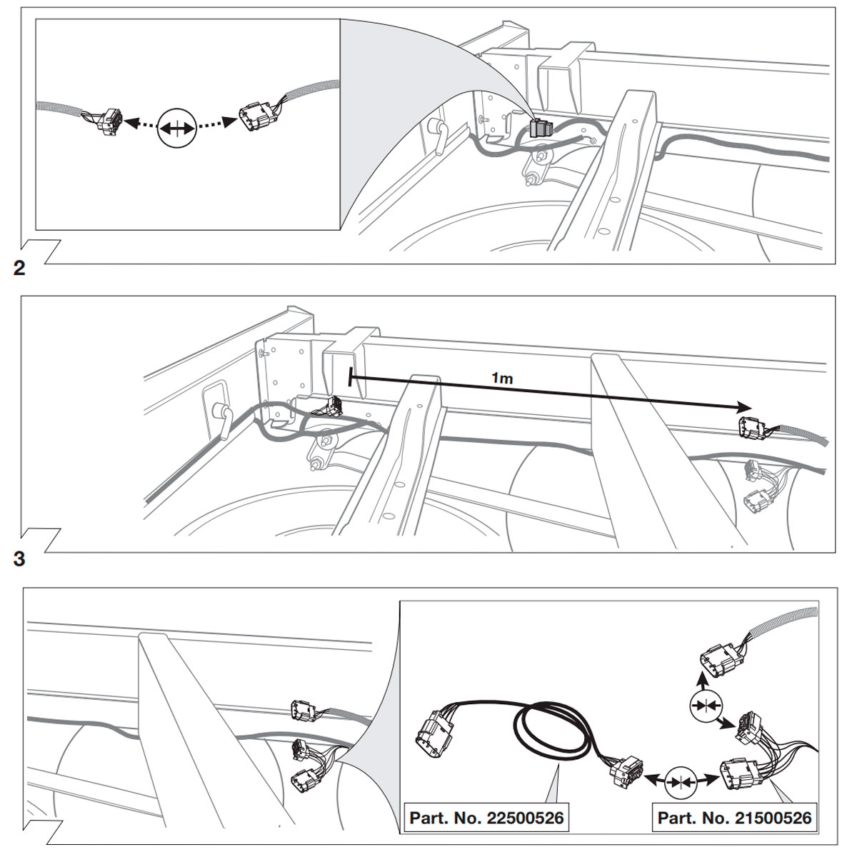 extension set, Ducato (2006 - ..), 13 pin Jaeger, 1 meter