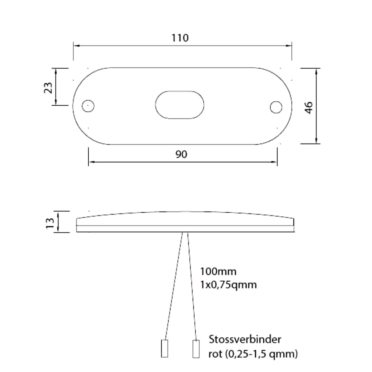 side marker, Flatpoint III LED, 12 volts